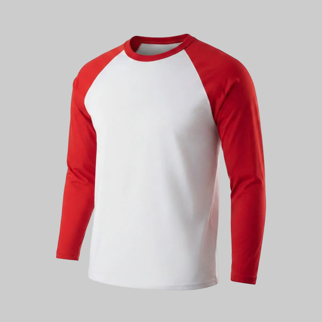 Baseball T, Catcher, long sleeve / Red and white