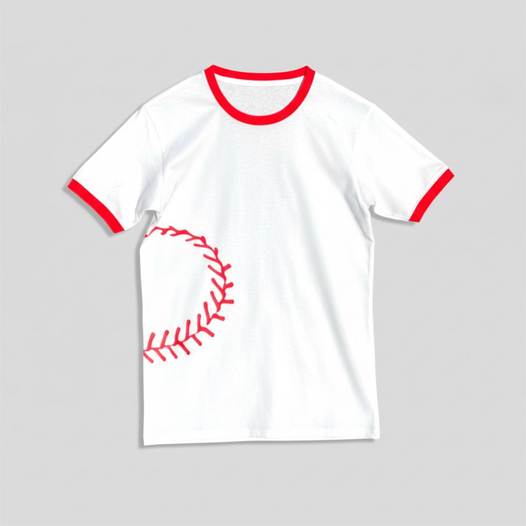 Ringer Tee with baseball stitch