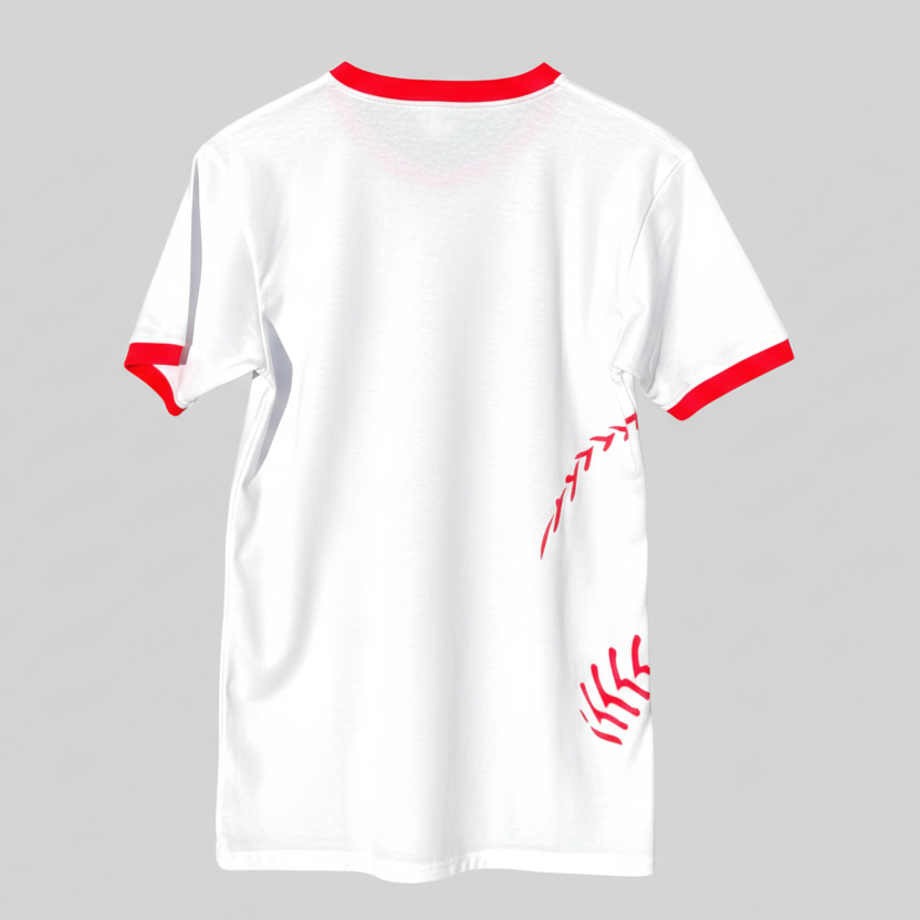 Ringer Tee with baseball stitch
